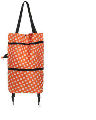 

Zahuu Folding Essential Shopping Trolley Luggage Bag with Wheels Waterproof Trolley(Orange, 25)