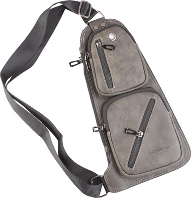 

monarchy pride Genuine Leather Cross-Body Sling Bag/Sholder Bag/Side Sling Shoulder Bag Shoulder Bag(Grey, 3 L)