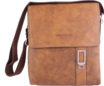 

monarchy pride Genuine Leather Cross-Body Sling Bag/Sholder Bag/Side Sling Shoulder Bag Sling Bag(Brown, 2 L)
