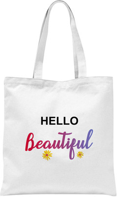 

Rawpockets Rawbags ' Hello Beautiful ' - White Tote Bag Multipurpose Bag(White, 5 L)