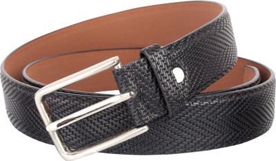 

WELHIDES Men Casual Black Artificial Leather Belt