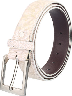 

WELHIDES Men Casual White Artificial Leather Belt