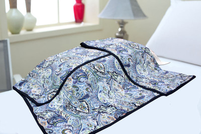 

Polka Paisley  Dohar(Cotton, White, Blue, Blue;white