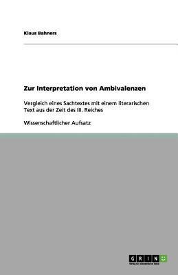 Zur Interpretation von Ambivalenzen(German, Paperback, Bahners Klaus)
