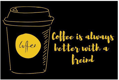 

SANDESH CARDS Coffee is always better with a friend - cards for Friends (pack of 10), quotes on coffee Greeting Card(Black, Pack of 10)