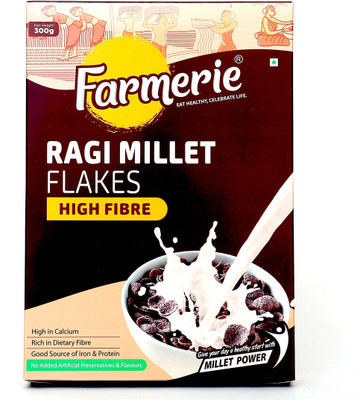 

farmerie Ragi Millet Flakes High Fibre 300gm pack 1(300 g, Box)