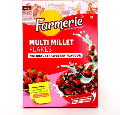 

Farmerie Multi Millet Flakes natural Strawberry Flavour 300gm pack of 1(300 g, Box)