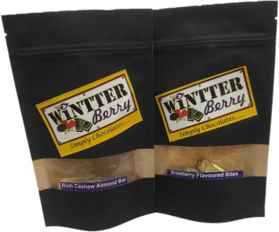 wintter berry combo pack of dark cashew almond bar and strawberry flavored chocolate Bars(Pack of 2, 240 g)