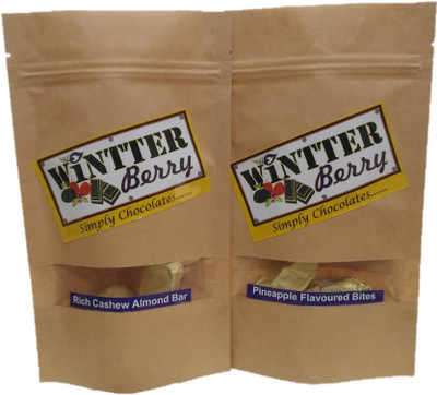 

wintter berry combo pack of milk cashew almond bar and pineapple flavored chocolate Bars(Pack of 2, 120 g)