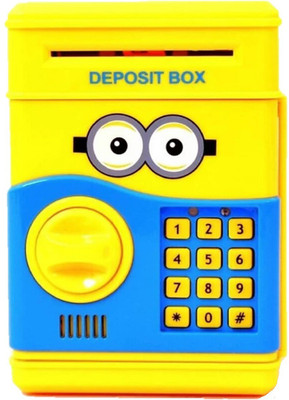 

Collectionmart Mini Electric Secret Password Safe ATM Piggy Bank (Minions) - Yellow Coin Bank(Yellow)