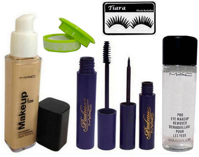 

tiara Eyelashes,Mac Makeup Foundation Makeup Remover,Nail Paint Remover(Set of 6)