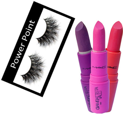 

POWER POINT eyelashes, different colors lipstick, ( set of 4 )(Set of 4)