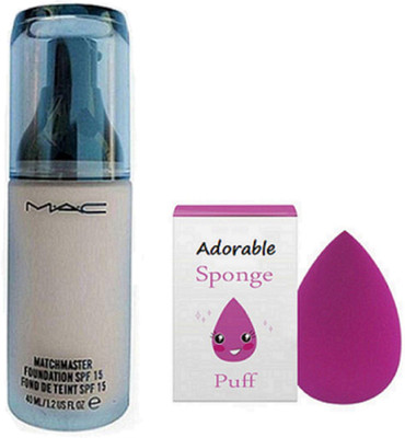 

Adorable sponge puff & mac match master foundation(Set of 2)