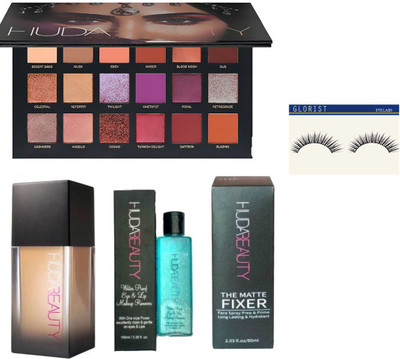 

glorist eyelash and huda basic combo(Set of 5)