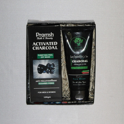 

PRAMSH Gift Pack Of Activated Charocal Face Wash 100gm & Peel Off Mask 100gm Box (Pack of 2)(Set of 2)