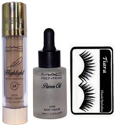 

tiara Eyelashes,Mac Prep+Prime Pearl Highlighter,Primer Oil(Set of 3)