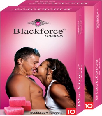 

BLACKFORCE BUBBLEGUM FLAVOUR 20 PCS IN 2 PACK (COMBO) EXTRA DOTTED Condom(10S)