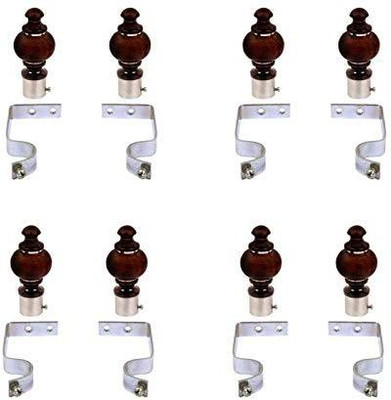GROWNIX Multicolor, Brown Rod Rail Bracket Metal(Pack of 4)