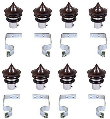 GROWNIX Multicolor, Brown Rod Rail Bracket Metal(Pack of 4)
