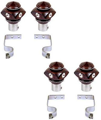 GROWNIX Brown Rod Rail Bracket Metal(Pack of 2)