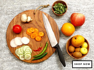 

The Indus Valley SHEESHAM WOOD CHOPPING BOARD (CIRCLE | 1 INCH THICK) Wooden Cutting Board(Brown Pack of 1)