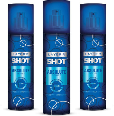 

Layer Shot Absolute Series GAME Pack of 3 Deodorant Spray - For Men(405 ml, Pack of 3)