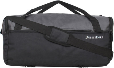 

Dussledorf Grey And Black Travel Duffle bag Travel Duffel Bag(Black)