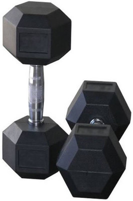 

Faiydashop Hexagonal Rubber 10kg (5kg Each) Fixed Weight Dumbbell(10 kg)