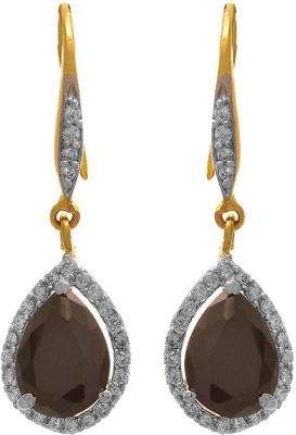 JFL Jewellery for Less Fusion Ethnic One Gram Gold Plated Cz American Diamond Designer Copper Drops & Danglers