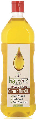 

hathmic Raw Cold Pressed Virgin Groundnut Oil, 1000 ml Groundnut Oil Plastic Bottle(1 L)