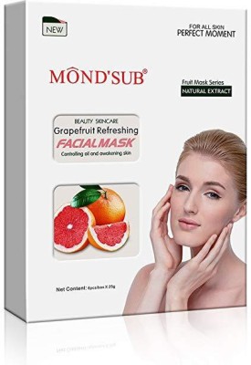 

Mond'sub Grapefruit Refreshing Facial with Natural Grapefruit Extract OIL Controlling Mask(150 G) Pack Of 6(150 g)