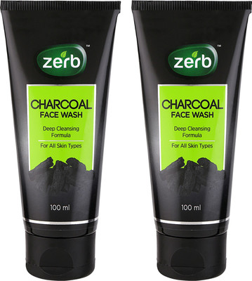 

Zerb Charcoal Face Wash Deep Cleansing Formula And Activated Charcoal Suitable For All Skin Types - Pack Of 2 - 100ml each Face Wash(100 ml)