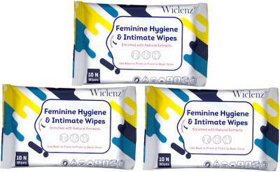 

Wiclenz Femine Hygiene & Intimate Wipes - Pack of 10 Wipes - Pack of 3(Pack of 10)