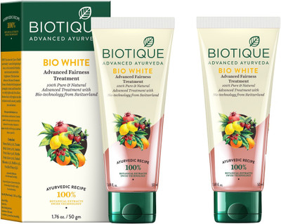 

BIOTIQUE BIO WHITE ADVANCED FAIRNESS TREATMENT 100% PURE & NATURAL 50GM(100 ml)