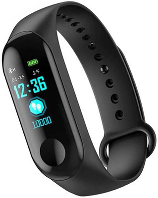 

blueseed High Quality Waterproof M3 Band_ Fitness band | (Black Strap, Size : Free Size) Fitness Band(Black)