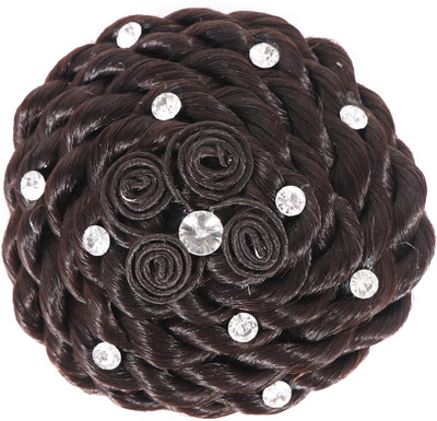

HONBON Artificial Juda Accessories For Women and Girls with Stone Work Juda For Festives Designer Stone Bridal Wedding Extension Juda Accessories Hair Extension