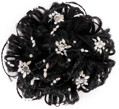 

HONBON Artificial Juda Accessories For Women and Girls with Stone Work Juda For Festives Designer Stone Bridal Wedding Extension Juda Accessories Hair Extension