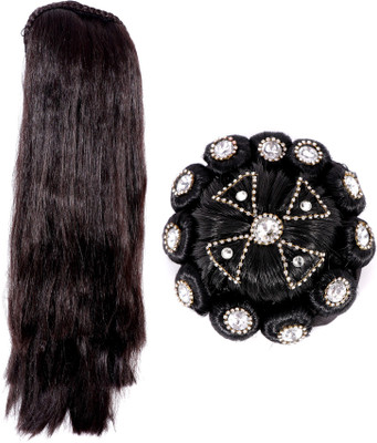 

HONBON combo Juda Wig for Women And Girls, Juda Accessories for Women and girls, Extension 18-20 Inches. Hair Extension