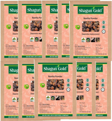 

Shagun gold Set of 10 chemical free pure Reetha (Aritha) powder for hair treatments & hair growth 100gm(1000 g)