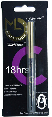 

Mattlook 100 % Waterproof Non- Transfer Soft Kohl Kajal Auto Eyeliner Pencil ( Jet Black)(Jet Black)