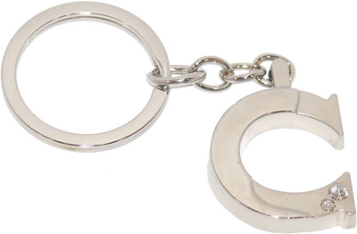 Aura Imported Dual Color Diamond Studded Big & Thick C Alphabet Key Chain