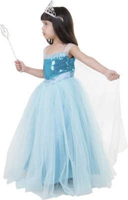 

Samsara Couture Girls Maxi/Full Length Party Dress(Light Blue, Sleeveless, Frozen