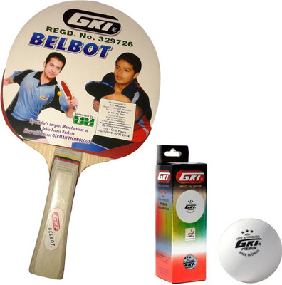 

GKI Table Tennis Combo Set (Belbot Table Tennis Racquet + Pack of 3 Premium TT balls) Table Tennis Kit