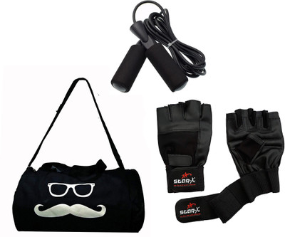 

Star X Gym Bag, Gym Gloves, and Skipping Rope Combo Pack, Gym Bag Combo Kit Gym & Fitness Kit