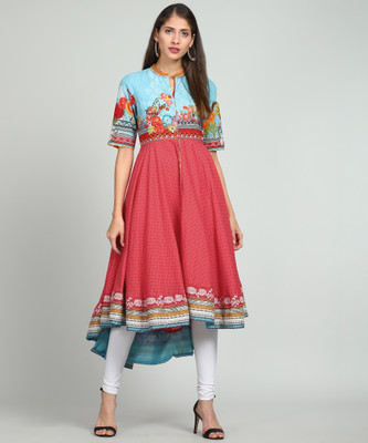 biba-women-printed-ethnic-dress-kurtamulticolor