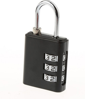 IGADG TSA Approved 3 Digits Lock Steel Padlocks for Suitcases & Baggage Lock(Black)