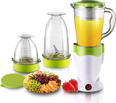 

BMS Lifestyle Skg multifunctional cooking machine baby food supplement mixer household electric fruit meat grinder with fruit filter attachment free 400 Juicer Mixer Grinder(Green, 3 Jars)