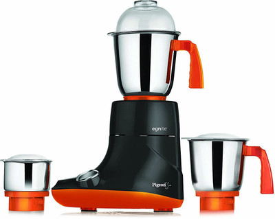 

Pigeon Egnite750 750 Juicer Mixer Grinder(Black, Orange, 3 Jars)