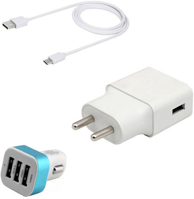DAKRON Wall Charger Accessory Combo for Samsung Galaxy A8 Plus(White)