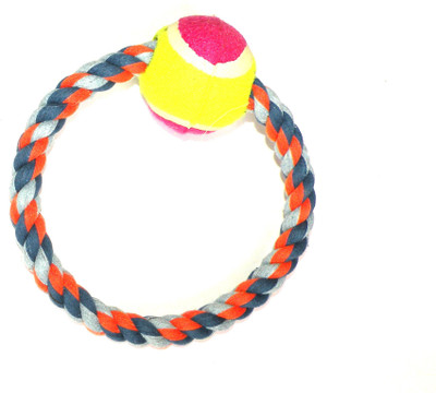 

Mera Puppy Dog Cotton Ring Rope Toy Cotton Fetch Toy, Tug Toy, Training Aid For Dog